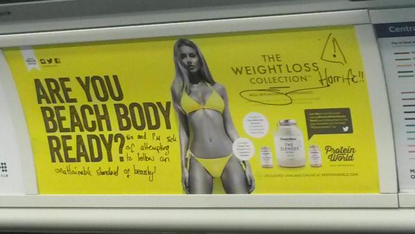 Feminits Vandalise Protein World ‘beach Body Ready Advert 