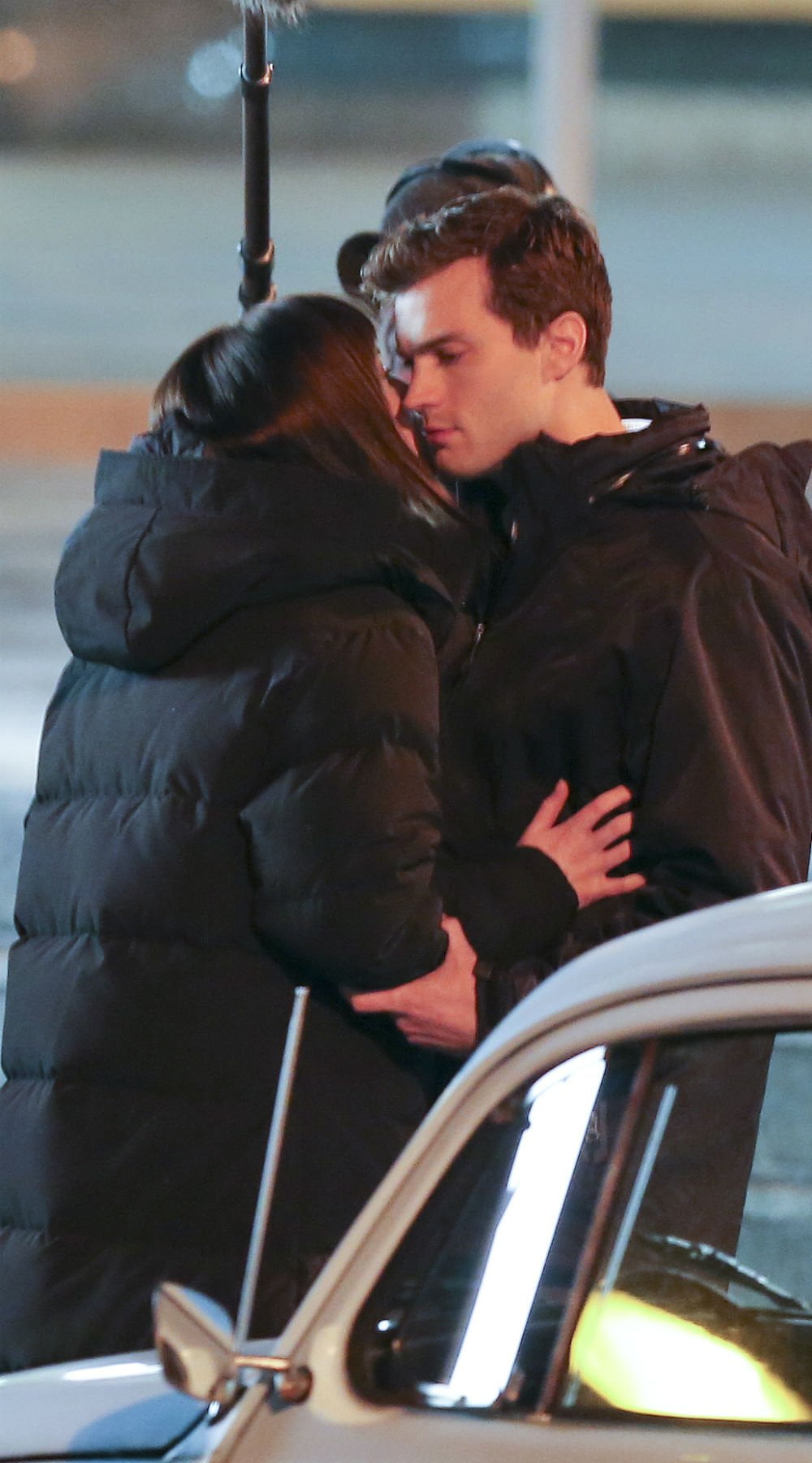 Watch Dakota Johnson And Jamie Dornan Share First Kiss On Fifty Shades Of Grey Set